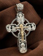 Крест из серебра 925 пробы и золота 585 пробы