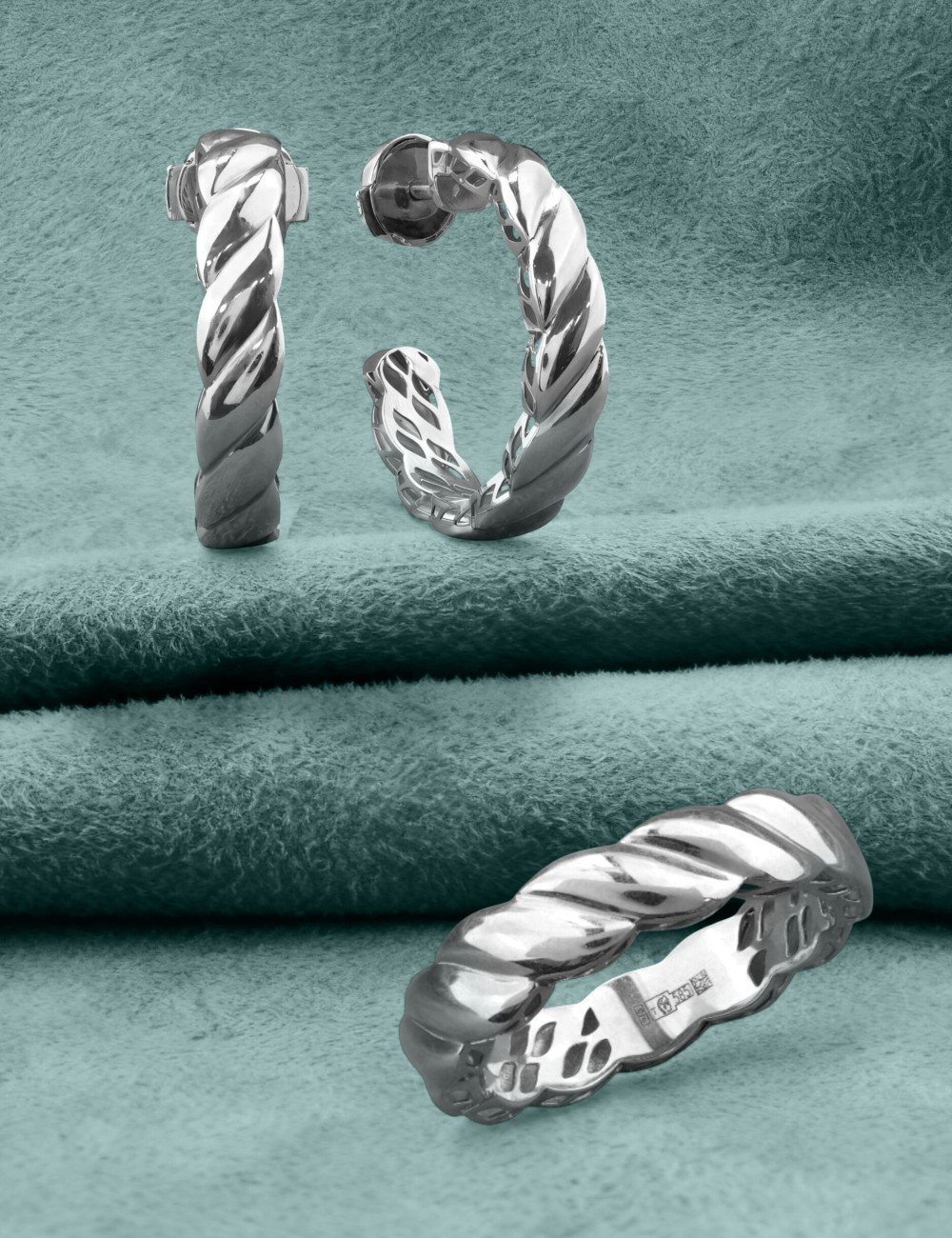Серьги из белого золота 585 пробы