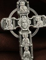 Крест из серебра 925 пробы и золота 585 пробы